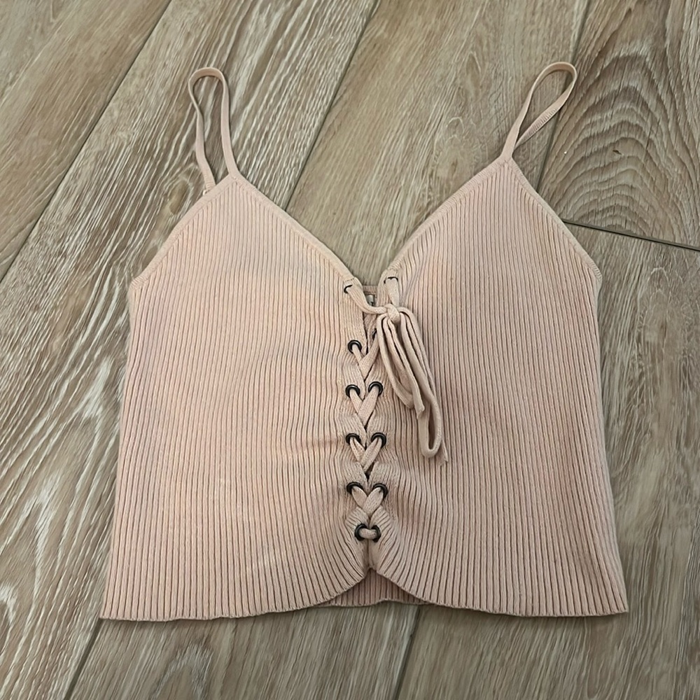 Lace up crop top